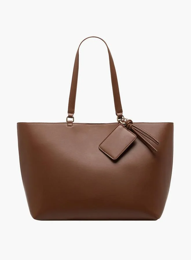 Splash FAV Tassel Detail Tote Bag with Button Closure