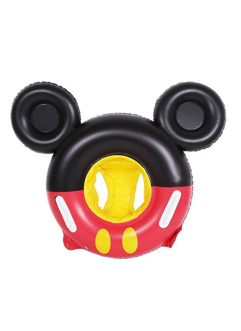 Y&D Baby Swimming Float Ring with Seat, Inflatable Children Waist Float Ring, Baby Free Swimming Ring, Safe and Durable, Pool Tool for The Age of 1-5 Years Kids,Black/Red 