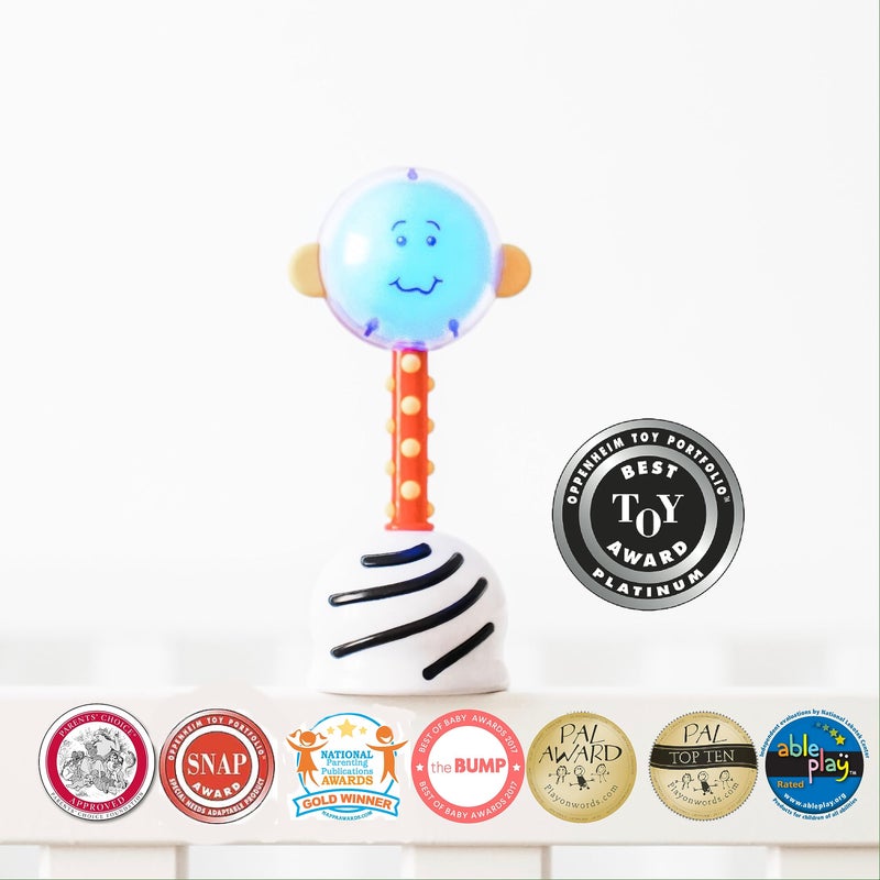 SmartNoggin NogginStik Light-up Developmental Rattle - Color Changing, Textured for Grasping, Mirror & Rattle Sound - Sensory Toy for Babies, Ages 0-12 Months - Image 5
