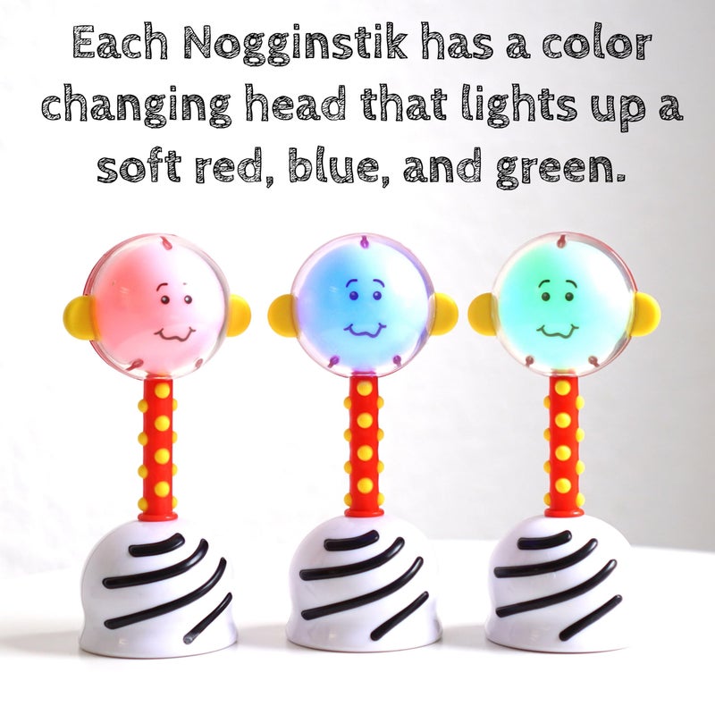 SmartNoggin NogginStik Light-up Developmental Rattle - Color Changing, Textured for Grasping, Mirror & Rattle Sound - Sensory Toy for Babies, Ages 0-12 Months - Image 2