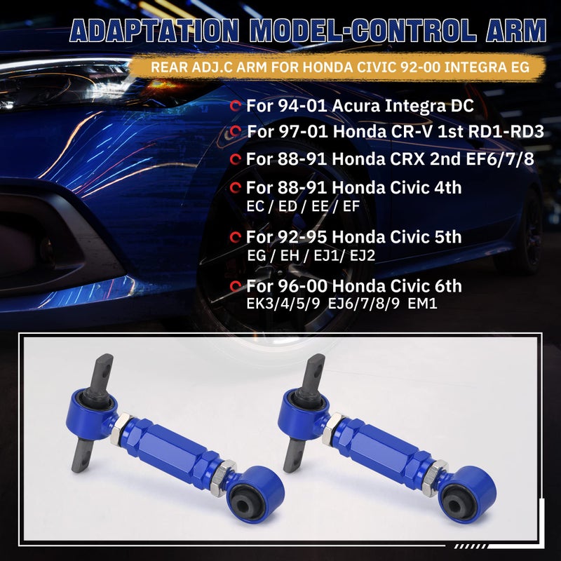 Hypertune Adjustable Control Camber Arm Kit for Honda Civic EK EG 88-00 for Honda CR-V 97-01 for CRX 88-91 for Acura Integra DC 94-01 Rear camber kits (2 Pieces) - Image 3