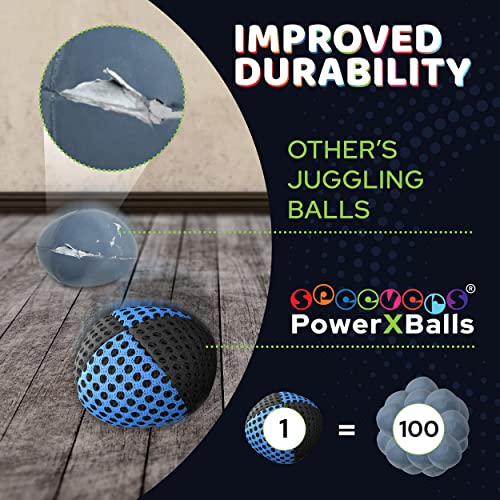 speevers Weighted Juggling Balls for Fitness 650g, Set of 3 Power XBalls with Carry Pouch, Fun Indoor Home Workout Aids for Weight Loss and Training, Best Exercise Gifts for Men and Women - Image 3
