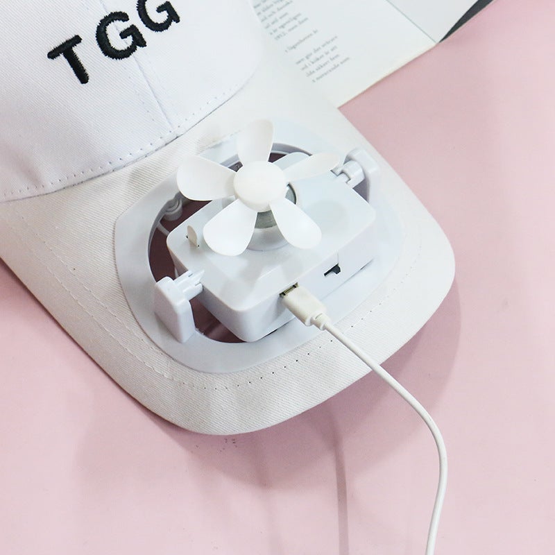 Hat With Fan, Solar Charging Sun Protection Visor, Multifunctional High Wind Usb Portable Small Fan - Image 3