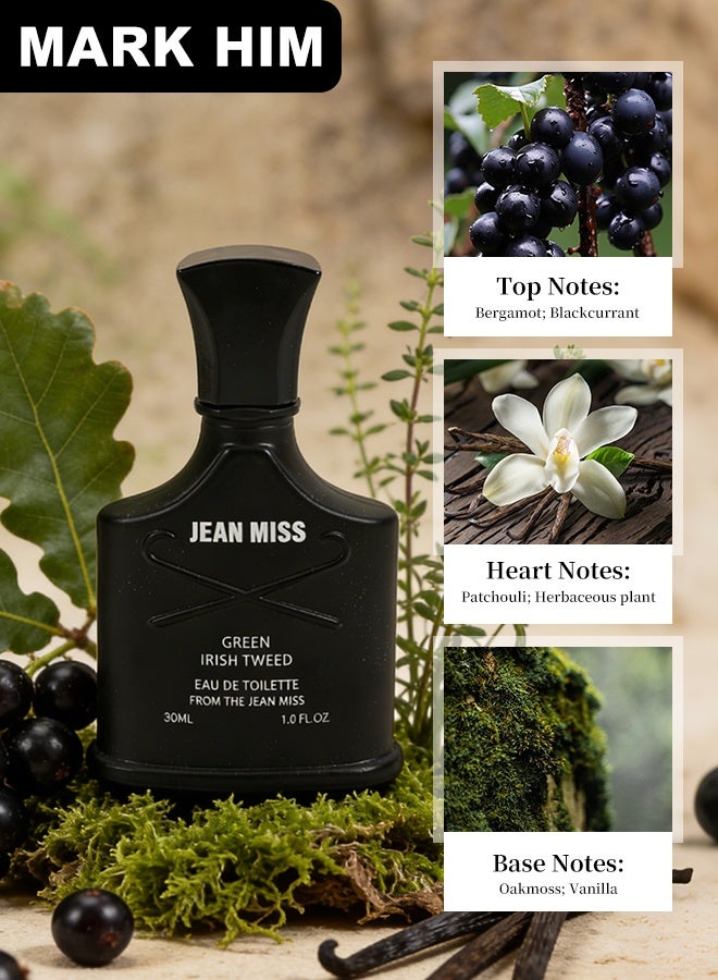 MARK HIM Men's 3PCS Perfume Gift Set, Napoleon Iris Sandalwood, Ireland Bergamot Patchouli, Silver Mountain Spring Aquatic Tea Long Lasting Eau de Parfum Trio, Versatile Day Night Scents for Him - Image 4