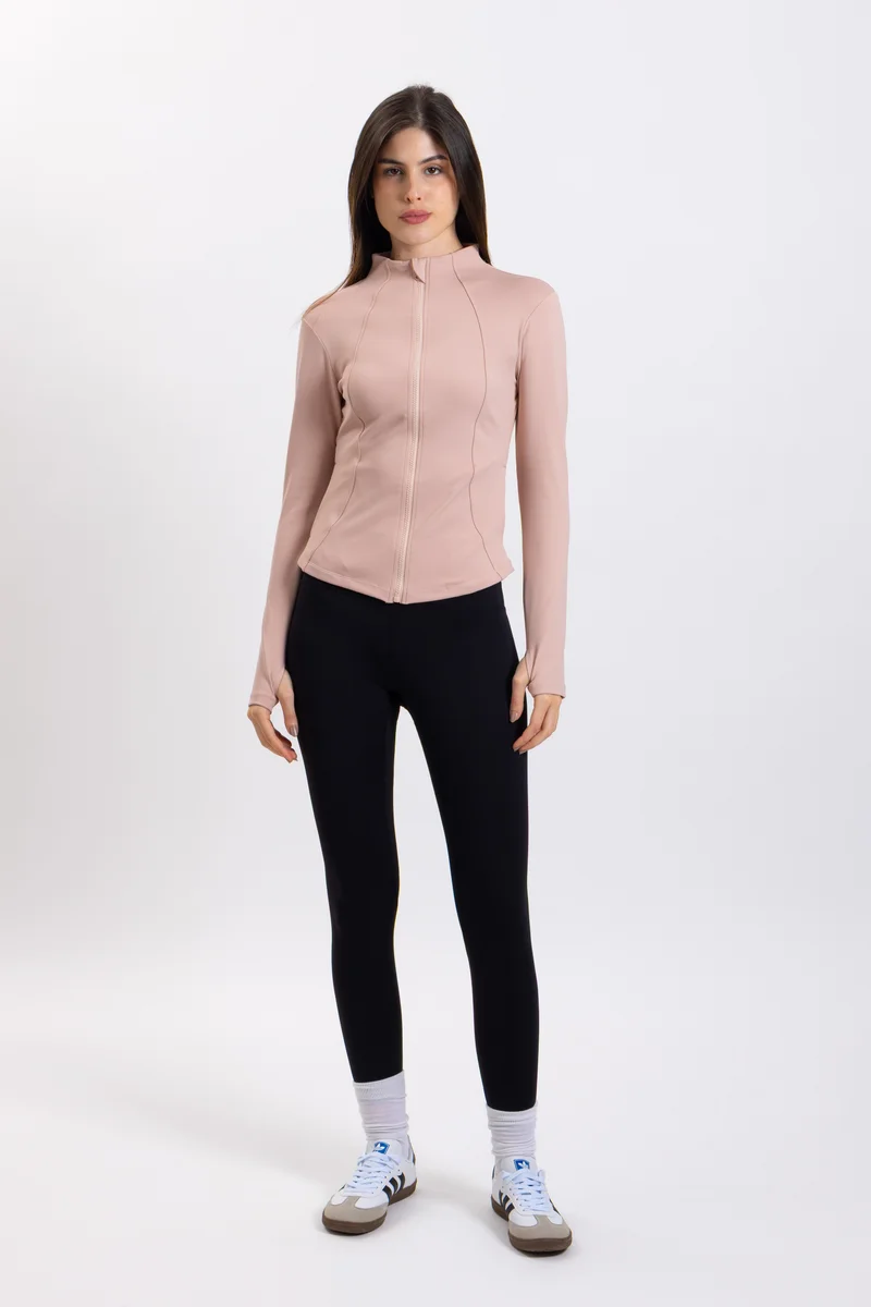 SHAPES DETAILED SCULPT ZIP-UP TOP