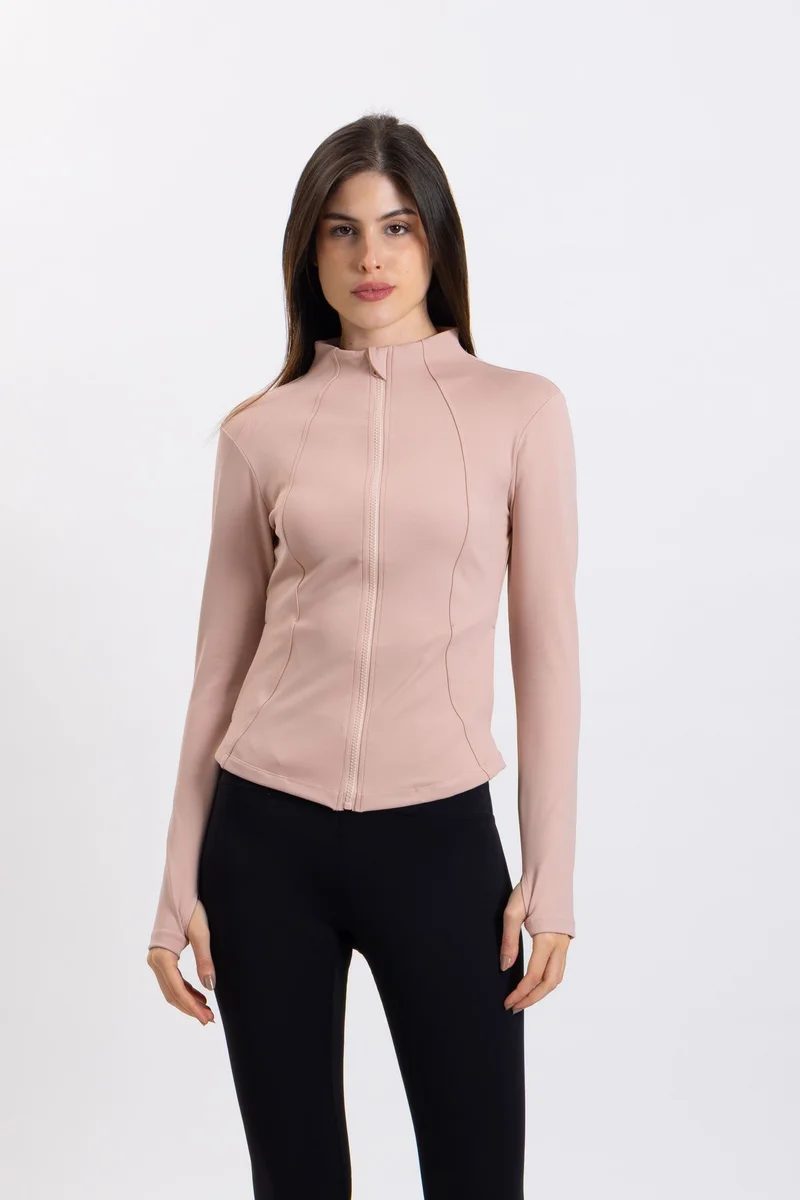 SHAPES DETAILED SCULPT ZIP-UP TOP