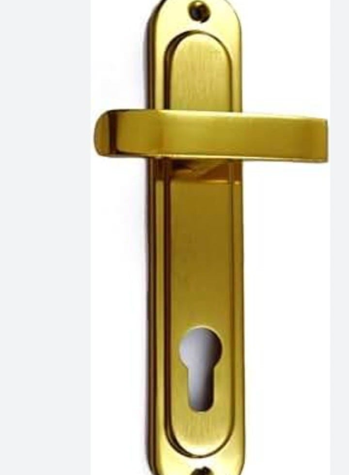 (Apartment door handle) Golden apartment door handle + Golden apartment door handle + Golden bolt chain + Golden magic eye  - Image 1