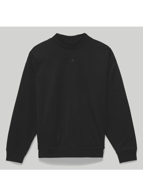Adidas One Fl Crew Black Basketball Sweatshirts For Unisex Xs