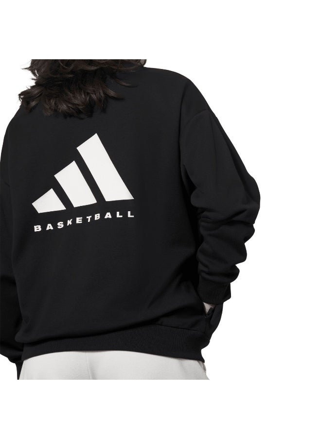 Adidas Adidas One Fl Crew Black Basketball Sweatshirts For Unisex Xs  - Image 4