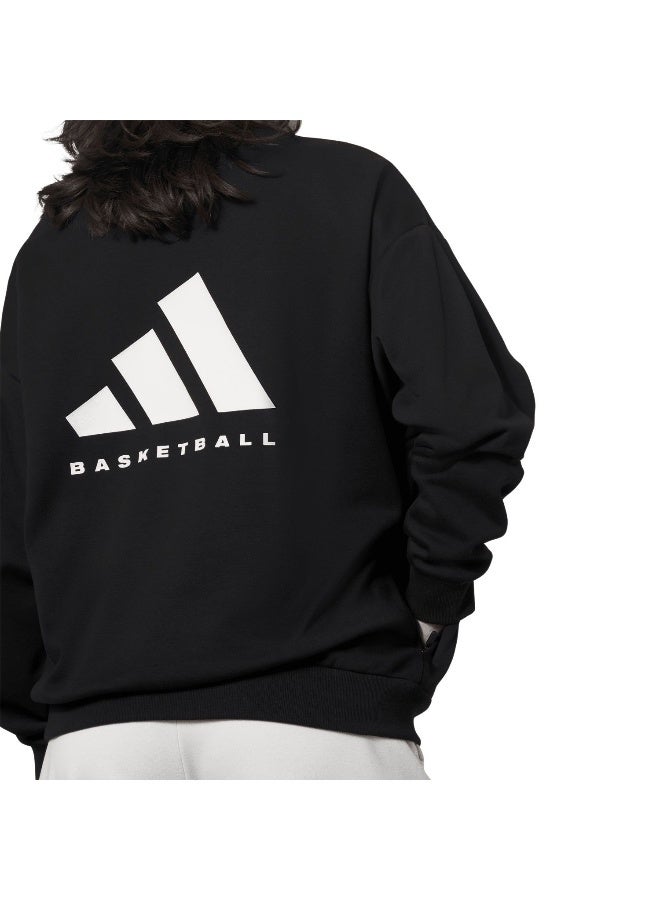 adidas Originals Adidas One Fl Crew Black Basketball Sweatshirts For Unisex Xs  - Image 4