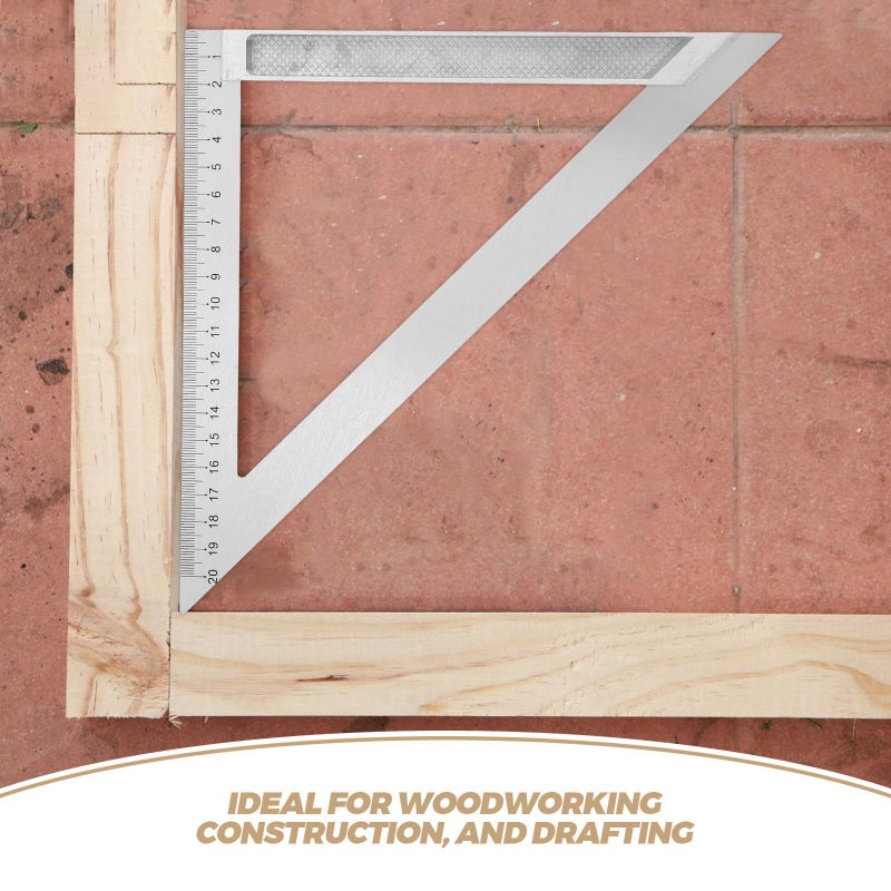 Aluminum Alloy 90 Degree Triangle Ruler 200mm Carpenter Square for Drafting Blueprint and Woodworking Layout - Image 4