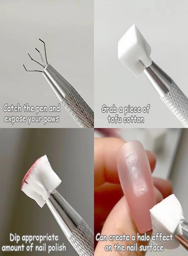 Ruby Face Rubyface Nail Sponge 1 Metal Grabber with Mini Replaceable Nail Sponges Blocks for Ombre Nail Art, Stamping Tools Nail Art Tools Nail ( Multicoloured ) (Grabber Kit 100 Pcs) - Image 5