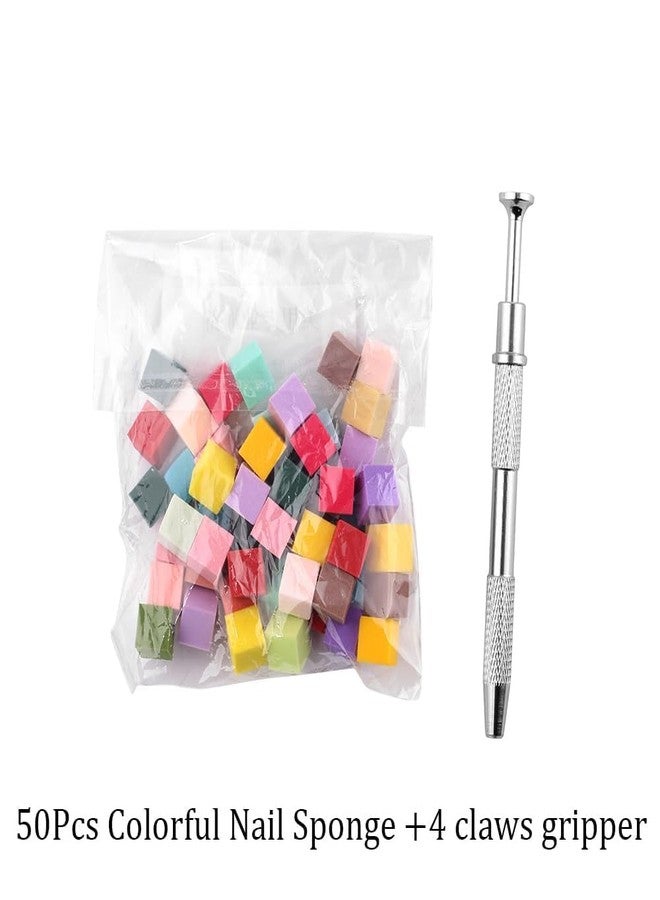 Ruby Face Rubyface Nail Sponge 1 Metal Grabber with Mini Replaceable Nail Sponges Blocks for Ombre Nail Art, Stamping Tools Nail Art Tools Nail ( Multicoloured ) (Grabber Kit 100 Pcs) - Image 4