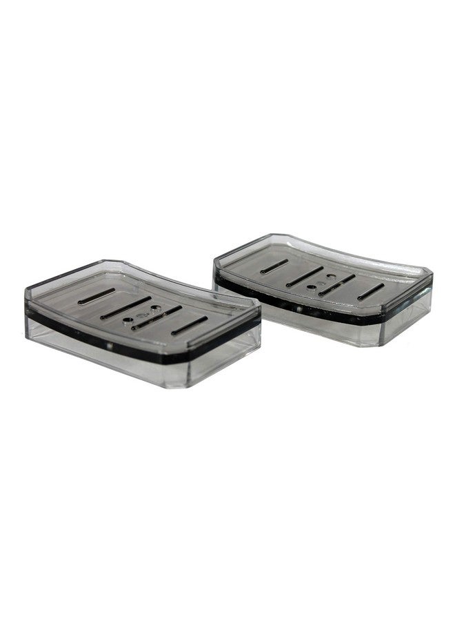 KLEO - Small Size Soap Dish - Set of 2 - Grey | Acrylic Soap Holder Case | Soap Tray | Bathroom Accessories | Home Decor - Image 2