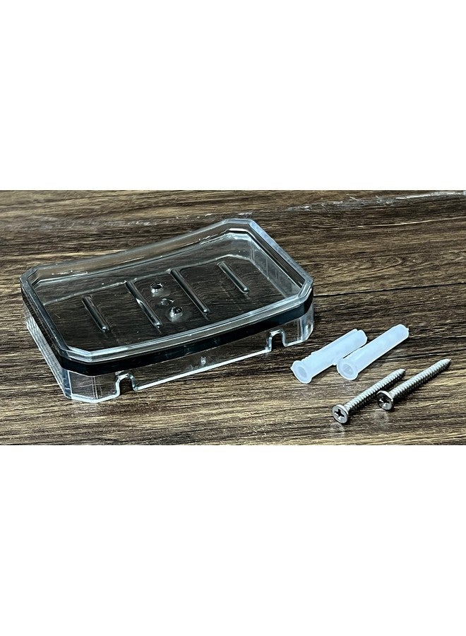 KLEO - Small Size Soap Dish - Set of 2 - Grey | Acrylic Soap Holder Case | Soap Tray | Bathroom Accessories | Home Decor - Image 3