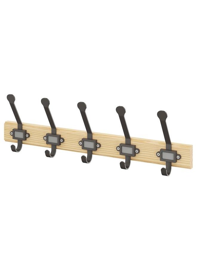 Zaboon - Rack With 5 Hooks, Pine/Grey - Image 1