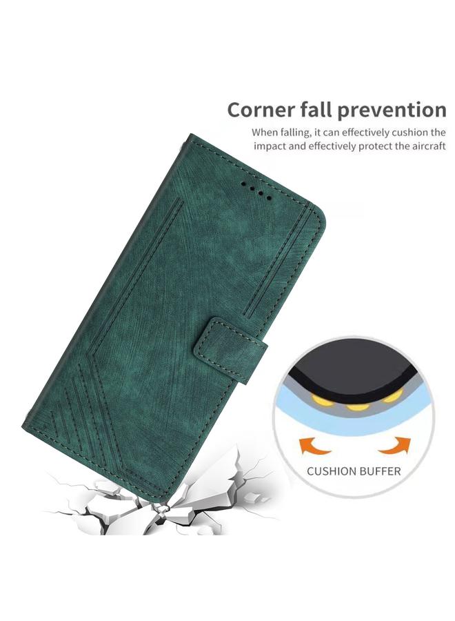 Zaboon Case For Infinix Note 40 5G Skin Feel Stripe Pattern Leather Phone Case with Lanyard - Image 5