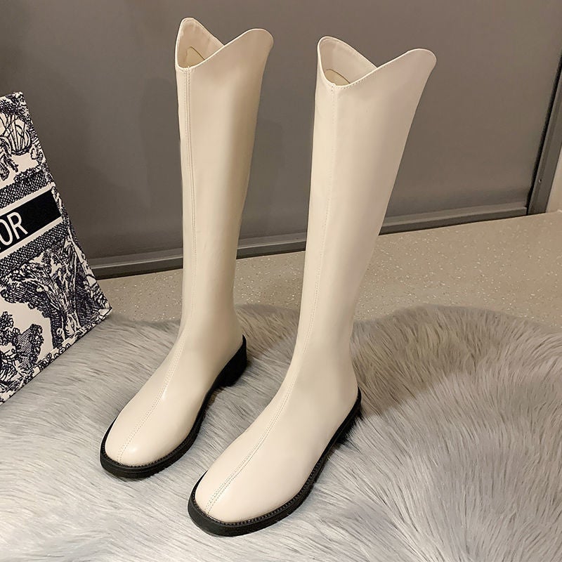 Long Boots Western Cowboy Boots Women'S But Knee Long Boots 2025 V-Mouth Knight Boots Slimming High Boots - Image 1