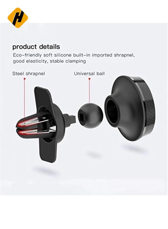 HuHa Mobile Magnetic Car Holder Black 360 Degree Magnetic Mount Air Vent Cradle Compatible with iPhone 12 mini/12/12 pro, Samsung Galaxy S21/20 or Note Ultra Huawei and more  - Image 4