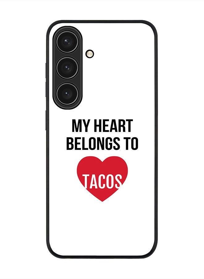 Stylizedd For Samsung Galaxy S25 5G Case,Slim fit Camera Protection, Shockproof Thin Phone cover  - My heart belongs to tacos - Image 1