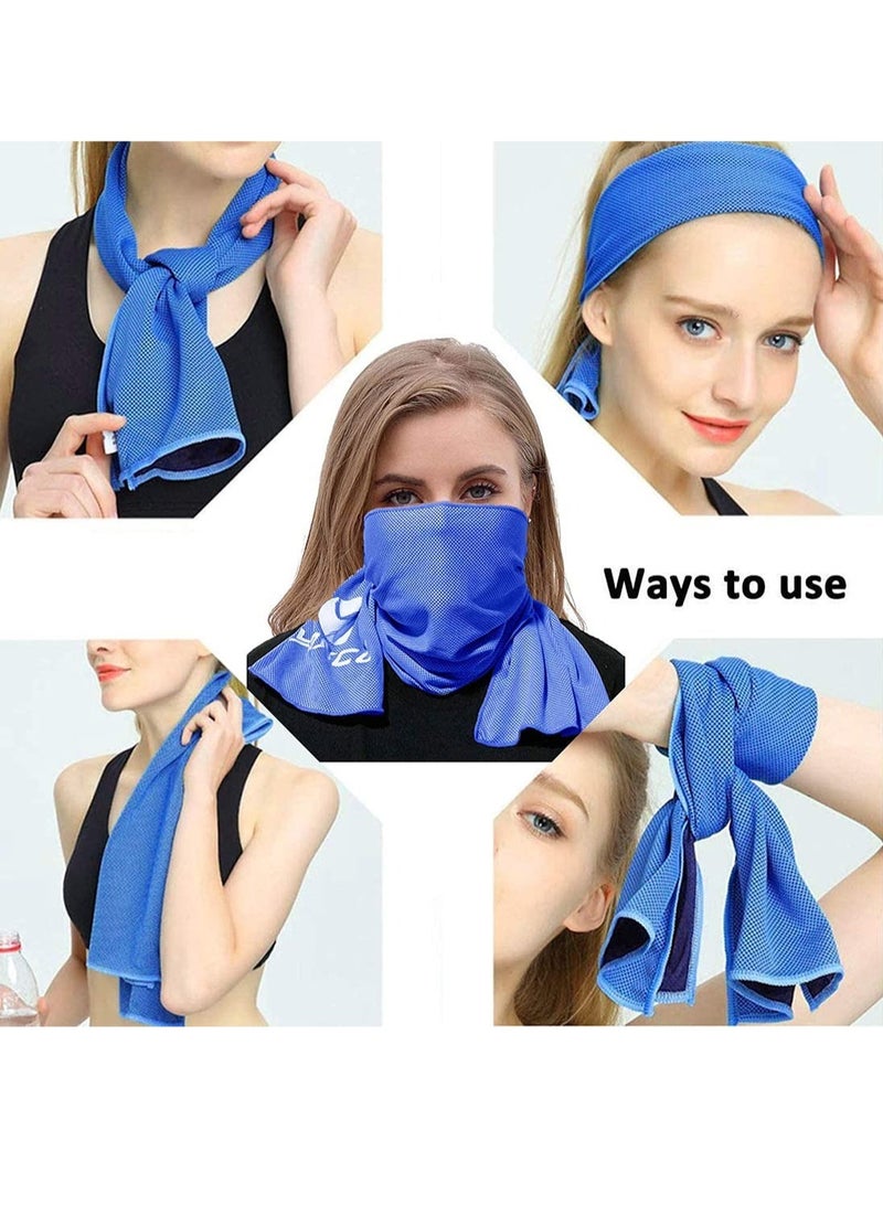 SOLARAE Cooling Towel 3 Pcs 100 x 30 cm Microfiber Towel for Instant Cooling Relief Cool Cold Towel Breathable Chilly Microfiber Towel for Yoga Golf Travel Gym Sports Camping Football - Image 3