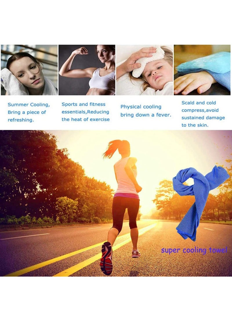 SOLARAE Cooling Towel 3 Pcs 100 x 30 cm Microfiber Towel for Instant Cooling Relief Cool Cold Towel Breathable Chilly Microfiber Towel for Yoga Golf Travel Gym Sports Camping Football - Image 4
