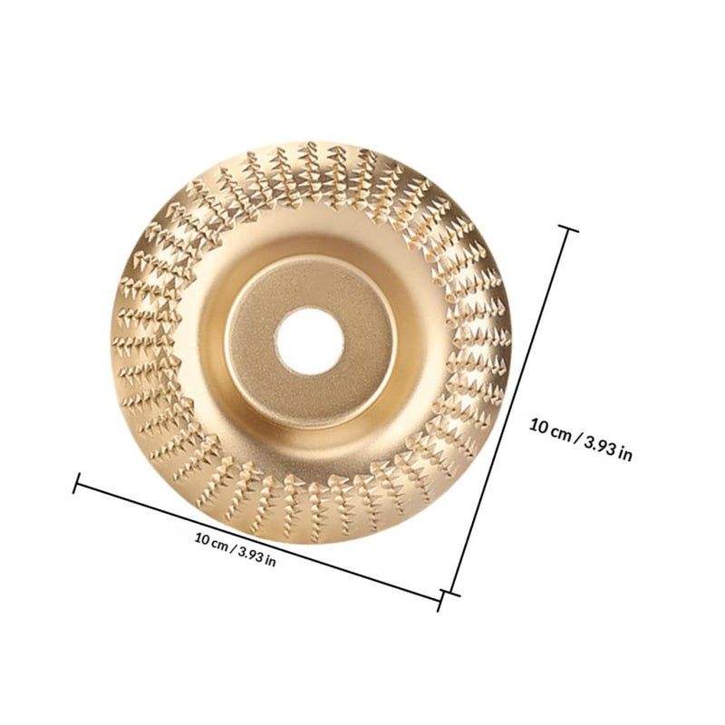 Luxshiny 3pcs Gold Woodworking Polishing Wheel Set for Angle Grinder, Alloy Steel Grinding Discs with Flat, Beveled, and Curved Surfaces for Wood Carving and Buffing - Image 2