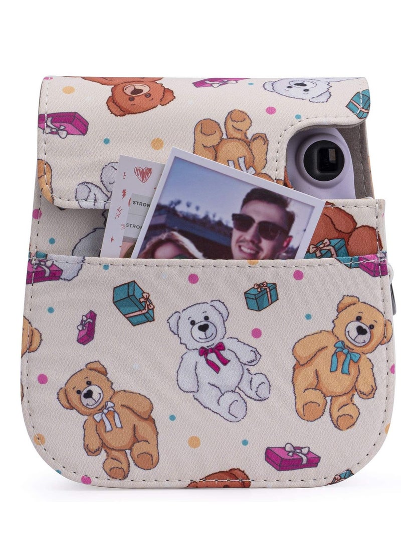 SYOSI Case for Fujifilm Instax Mini 11 / 9 / 8 Instant Film Cameras with Accessory Pocket and Detachable/Adjustable Shoulder Strap (Little Bear)  - Image 3