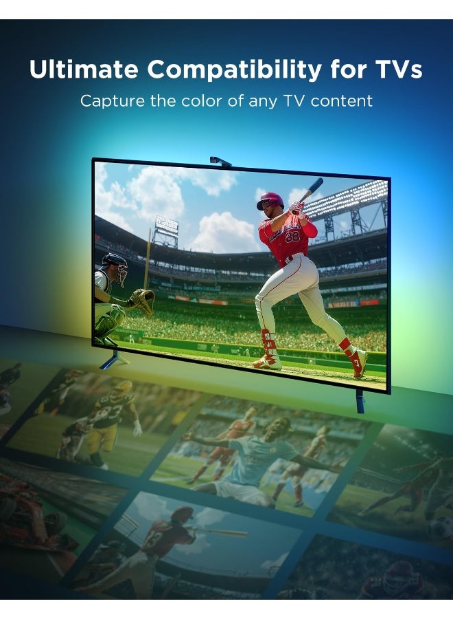 Govee إضاءة خلفية تلفاز جوفي 3 لايت مع وظيفة تصحيح عين السمكة متزامنة مع تلفزيونات 55-65 بوصة 118 قدم أضواء شريط LED RGBICW واي فاي مع كاميرا 4 ألوان في 1 لؤلؤة تحكم صوتي وتطبيق محول - Image 3