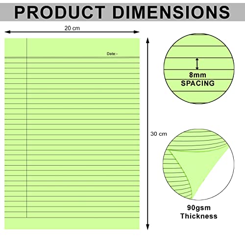 Lakeer A4 Size Ruled Paper-Single Side Ruled | 5 Colours-Pack of 50 Sheets | for Project/Assignment/Practical/Homework - Image 4