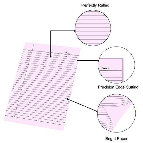 Lakeer A4 Size Ruled Paper-Single Side Ruled | 5 Colours-Pack of 50 Sheets | for Project/Assignment/Practical/Homework - Image 3