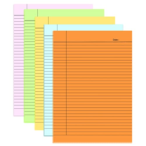 Lakeer A4 Size Ruled Paper-Single Side Ruled | 5 Colours-Pack of 50 Sheets | for Project/Assignment/Practical/Homework - Image 1