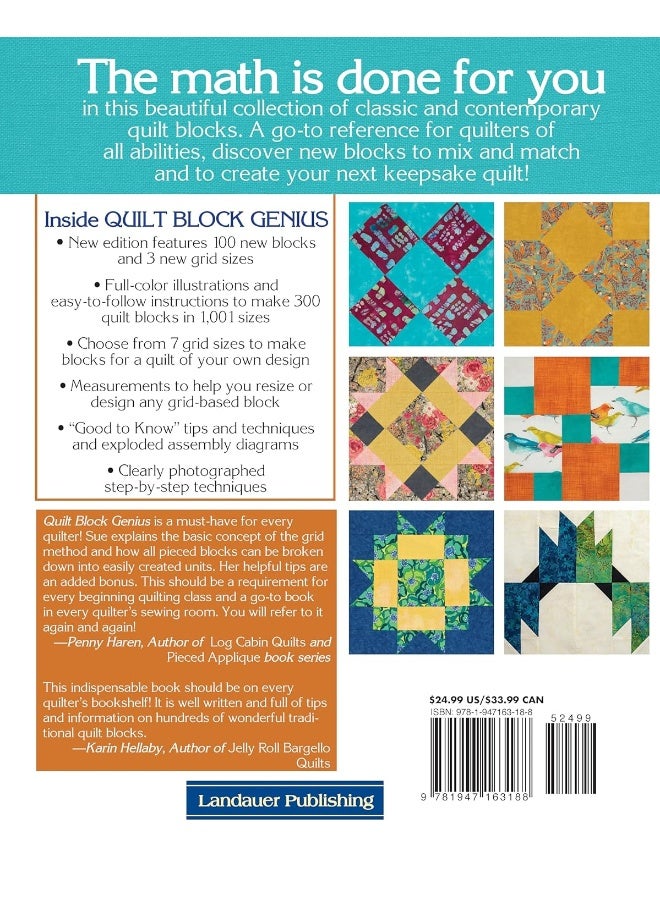 Quilt Block Genius, Expanded Second Edition: 1001 Pieced Quilt Blocks and No Math Charts
