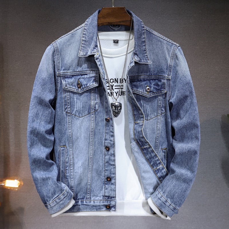 American Retro Nostalgic High-End Denim Jacket Men'S Trendy Brand Workwear Jacket Simple All-Match - Image 5