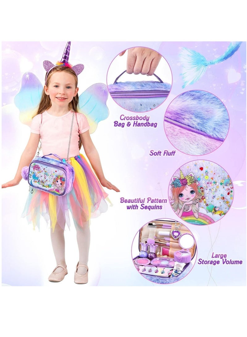 Kids Makeup Kit for Girls, Unicorn Makeup Set, Real Washable Make up Kit for Little Girl Princess Toddler Makeup for Kid Birthday Gifts Unicorn Toys for Girls - Image 3