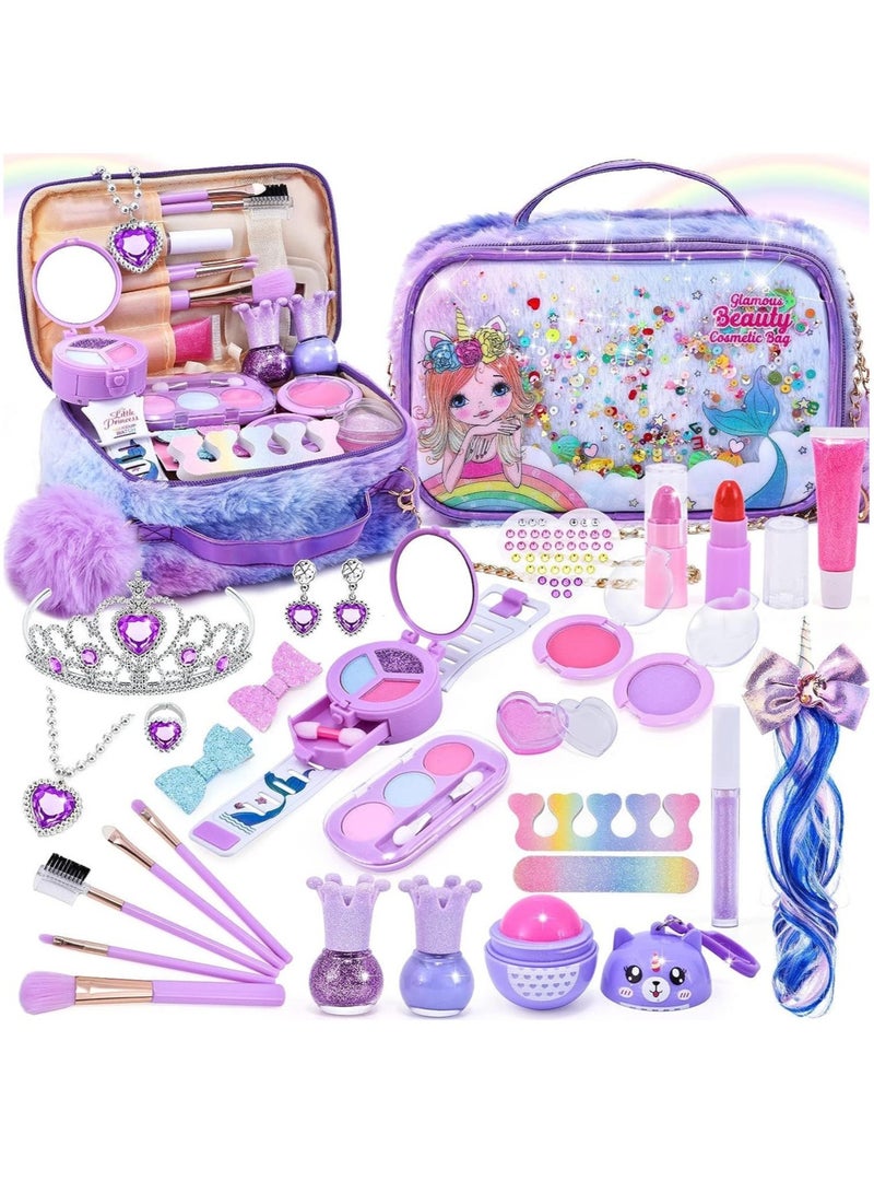 Kids Makeup Kit for Girls, Unicorn Makeup Set, Real Washable Make up Kit for Little Girl Princess Toddler Makeup for Kid Birthday Gifts Unicorn Toys for Girls - Image 1