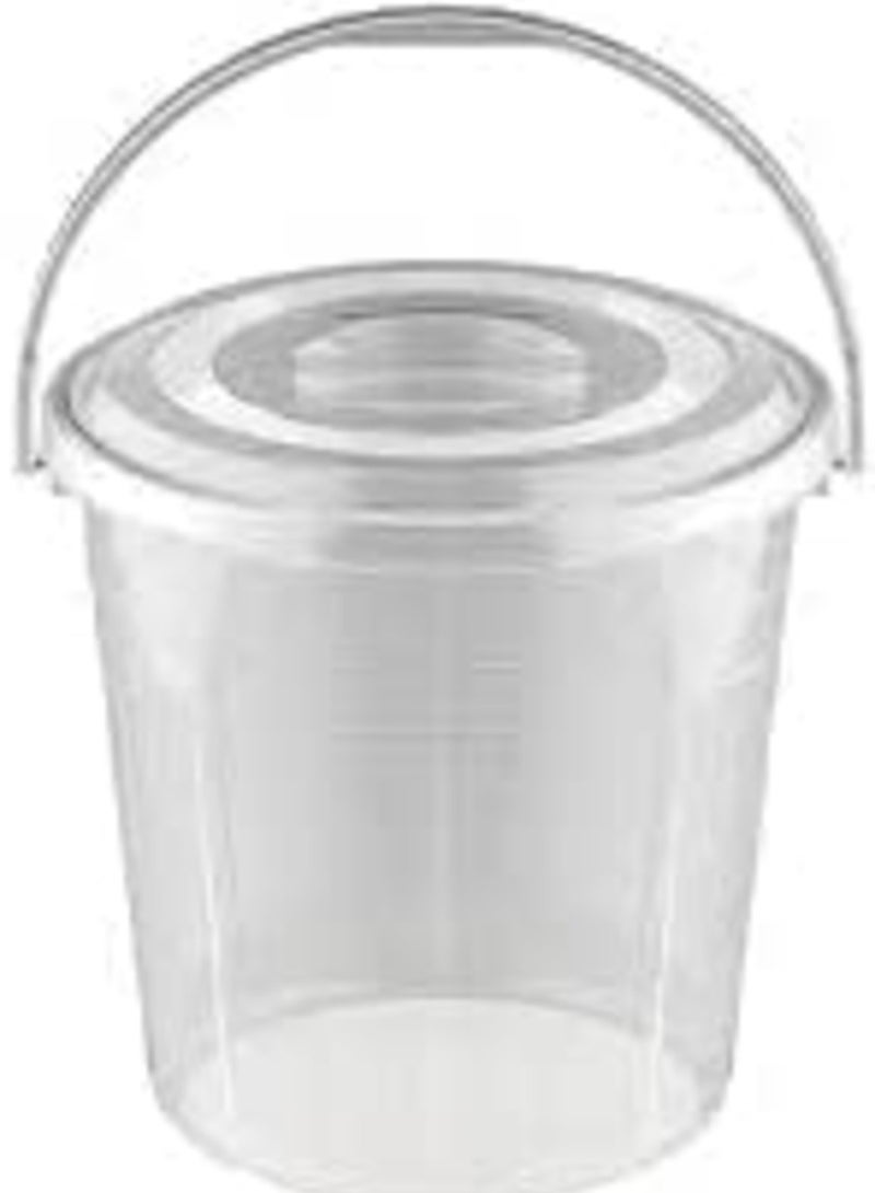 عباسلي عباسالي بلاستيك شفاف سعة 17 لترًا مع دلو وغطاء وكوب بلاستيكي سعة 1.5 لتر - Image 2