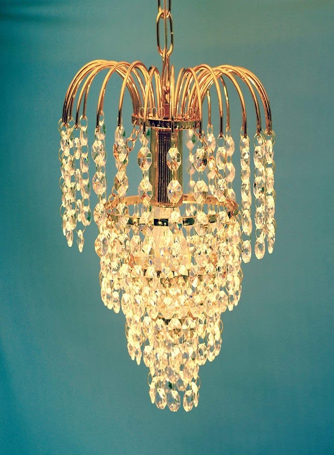 WOKE 15 Watts Crystal Pendant Round Light (Gold) - Image 1