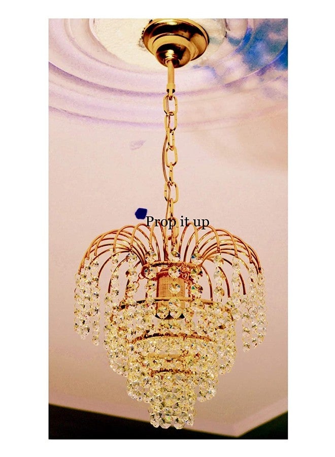WOKE 15 Watts Crystal Pendant Round Light (Gold) - Image 4