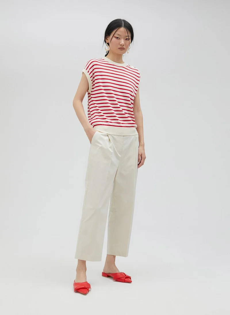 Lola Casademunt Striped top with eyelet details