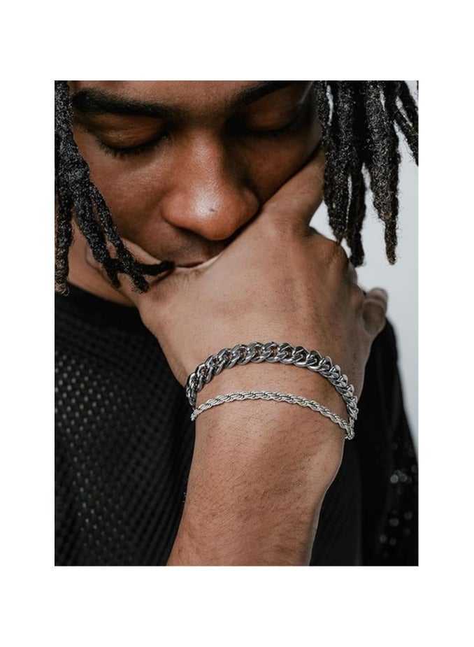Fayrouz Jewellery Braided bracelet. Stainless steel, stainless steel rope chain bracelet for men and women. Fashion wrist jewelry. From Fairuz Jewelry. Bracelet or Ansail. - Image 3