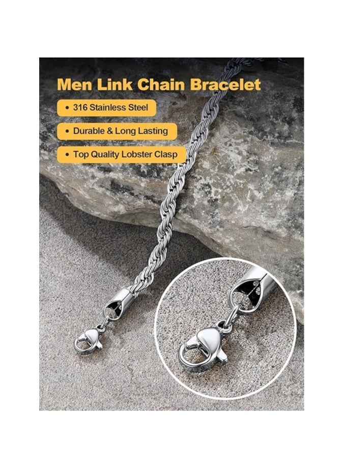 Fayrouz Jewellery Braided bracelet. Stainless steel, stainless steel rope chain bracelet for men and women. Fashion wrist jewelry. From Fairuz Jewelry. Bracelet or Ansail. - Image 5