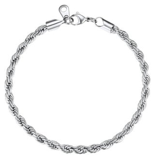 Braided bracelet. Stainless steel, stainless steel rope chain bracelet for men and women. Fashion wrist jewelry. From Fairuz Jewelry. Bracelet or Ansail.