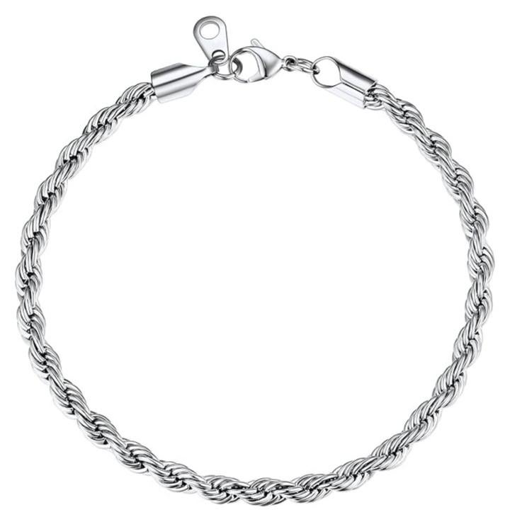 فيروز جوليري سوار مضفر. من الستانلس ستيل، سوار سلسلة حبل من الستانلس ستيل للرجال والنساء مجوهرات عصرية للمعصم . من فيروز جوليري اسورة او انسايل - Image 1