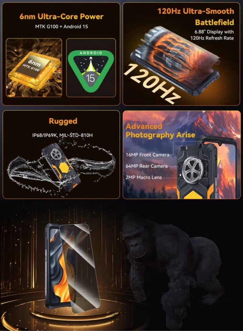 Cubot KINGKONG POWER 5 Smartphone Three-in-One Super Armor| 15300mAh Power Beast|Camping Light + Double LED Glare Flashlight & 5W Thunder Sound|6.88" Corning®Gorilla® Glass Display|Battle-Ready Lens Trio - Image 2