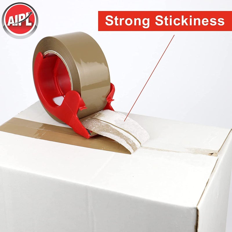 AIPL شريط تغليف بني BOPP - 48 مم × 50 متر | عبوة من 2 | للتغليف، الزينة وأعمال DIY - Image 3