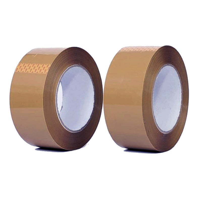 AIPL شريط تغليف بني BOPP - 48 مم × 50 متر | عبوة من 2 | للتغليف، الزينة وأعمال DIY - Image 1