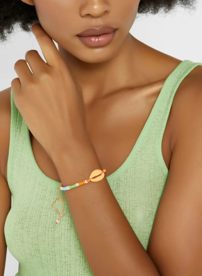 Ginger Beaded Shell Bracelet