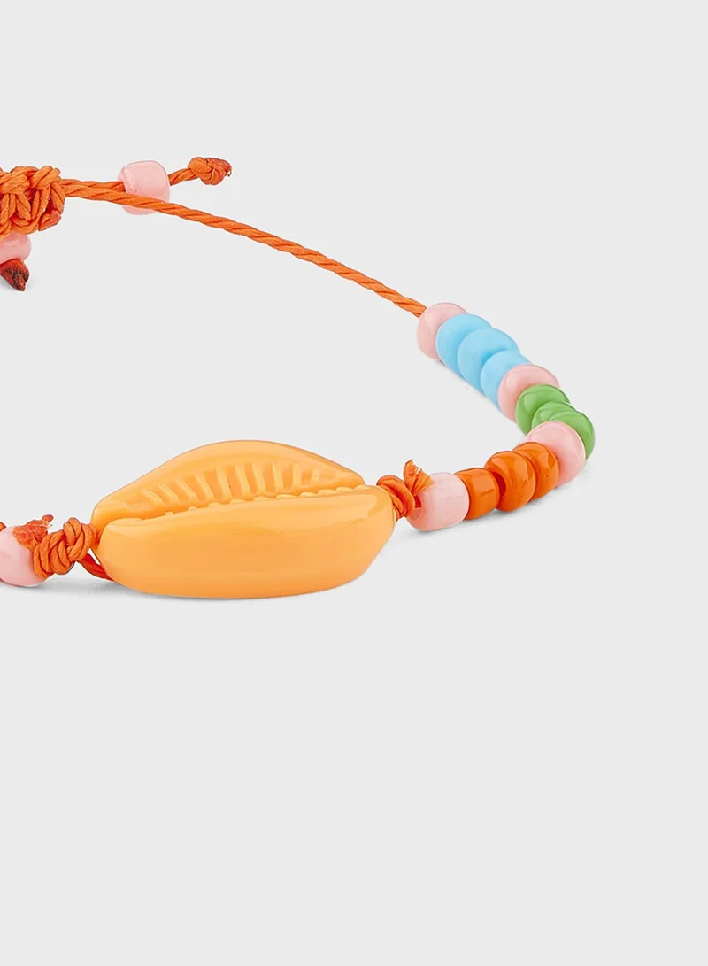 Ginger Beaded Shell Bracelet