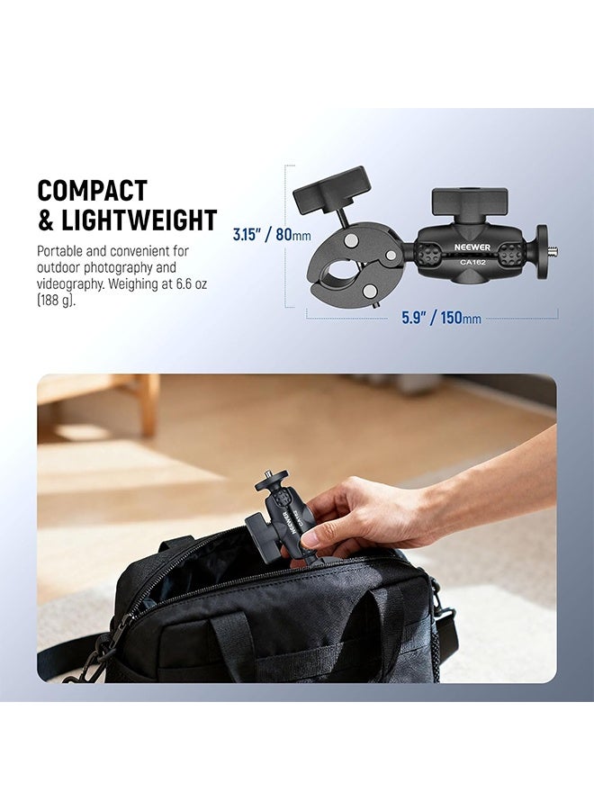 NEEWER Super Clamp Action Camera Mount with 360° Dual Ball Heads, Bike/Bicycle/Motorcycle Handlebar Holder Compatible with iPhone Insta360 DJI OSMO Action GoPro Hero for POV Video Recording, CA162 - Image 5